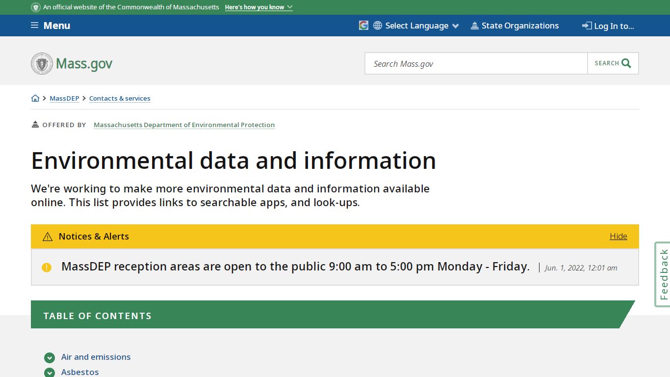 Environmental data and information | Mass.gov