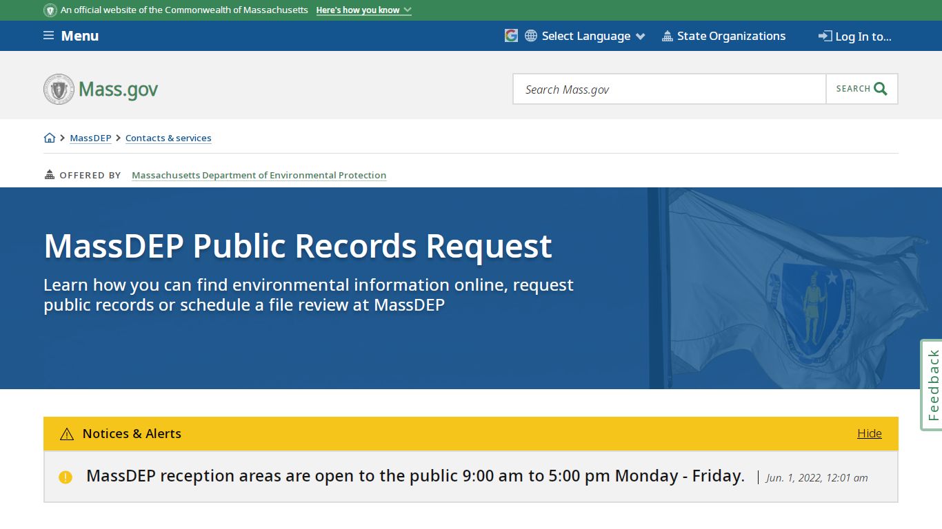 MassDEP Public Records Request | Mass.gov